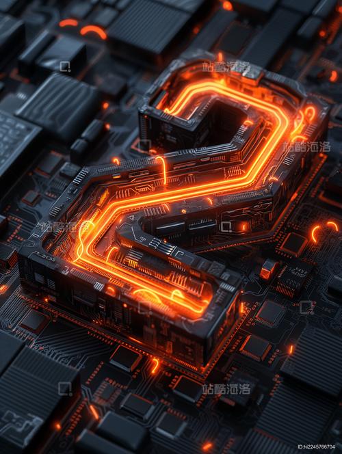 赛博风格科技金属数字2