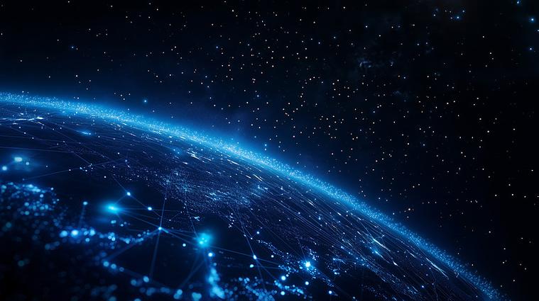 赛博朋克科技行星多维空间背景正版高清图片